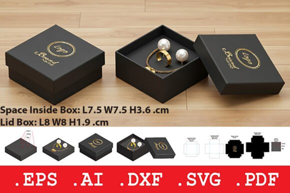 3D SVG Luxury Square Gift Box