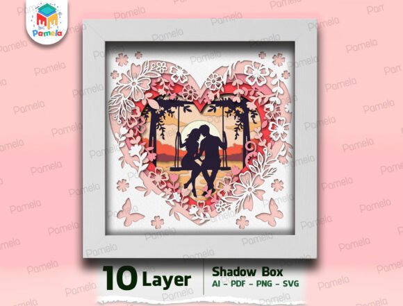 3D SVG Valentine S Day Silhouette Design