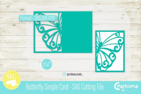 Butterfly Simple Card: 3D SVG for Greeting Cards