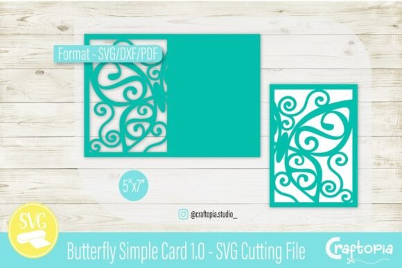 Butterfly Simple Swirl Card – 3D SVG Greeting Cards