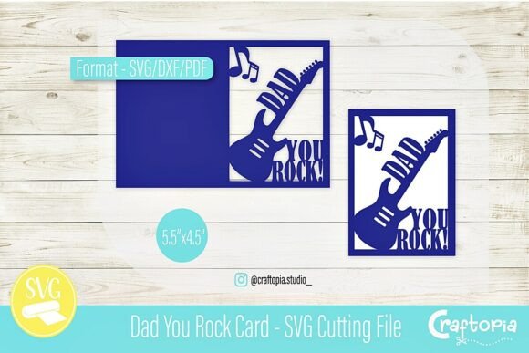 Dad You Rock Card – 3D SVG for Father S Day