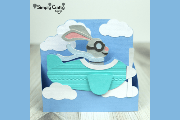 Flying Bunny Card SVG: 3D Pop-Up Cards For Kids