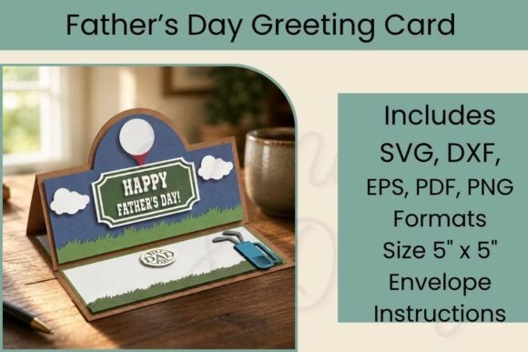 Golf Father's Day 3D SVG for Handmade Cards