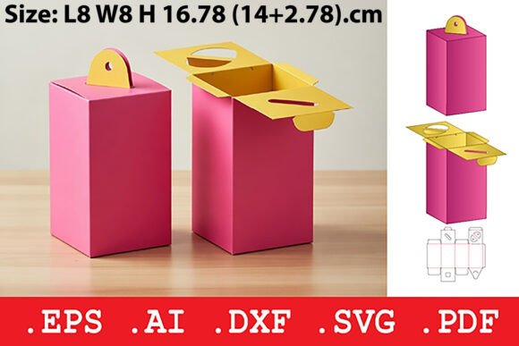 Handle Top Gift Box: 3D SVG Objects for Packaging