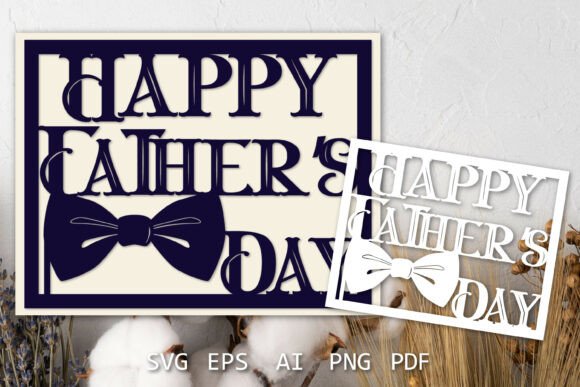 Happy Fathers Day Card SVG 3D Design
