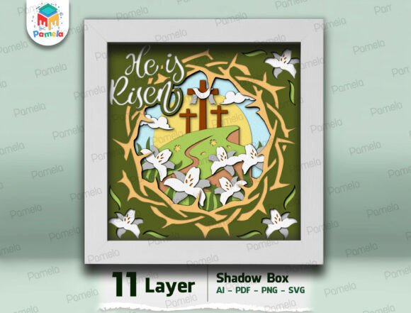 He is Risen Shadow Box SVG: A 3D Easter Asset Review