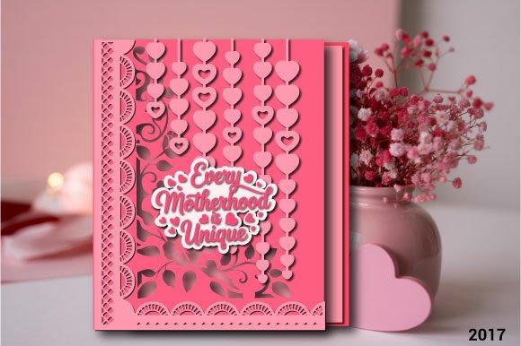 Heart Curtain Gatefold Card SVG 2017 for Mother S Day