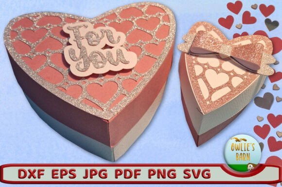 Heart-shaped Box Set: 3D SVG for Valentine S Day