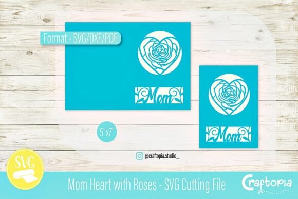 Mom Heart with Roses 3D SVG for Mother S Day