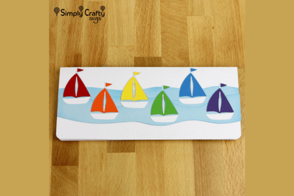 Rainbow Sailboats Card SVG: 3D SVG for Birthdays
