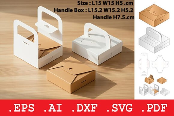 Square Petal Top Gift Box 3D SVG